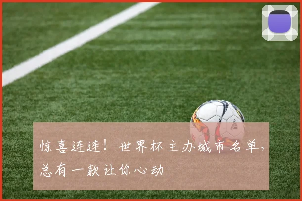 惊喜连连！世界杯主办城市名单，总有一款让你心动